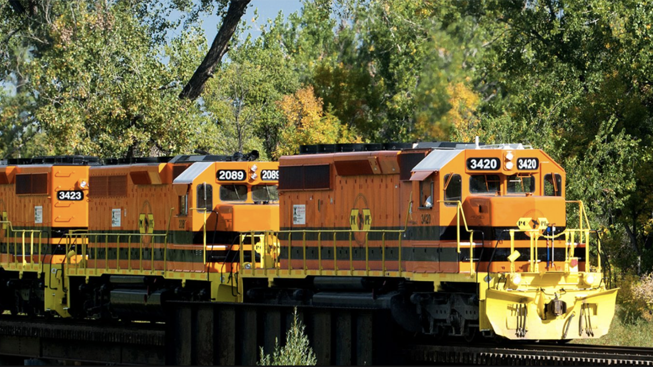 A grant of up to $14,062,328 will be used to upgrade more than 16 miles of track and 34 structures on the Rapid City, Pierre & Eastern Railroad in South Dakota. (Genesee & Wyoming Photograph)